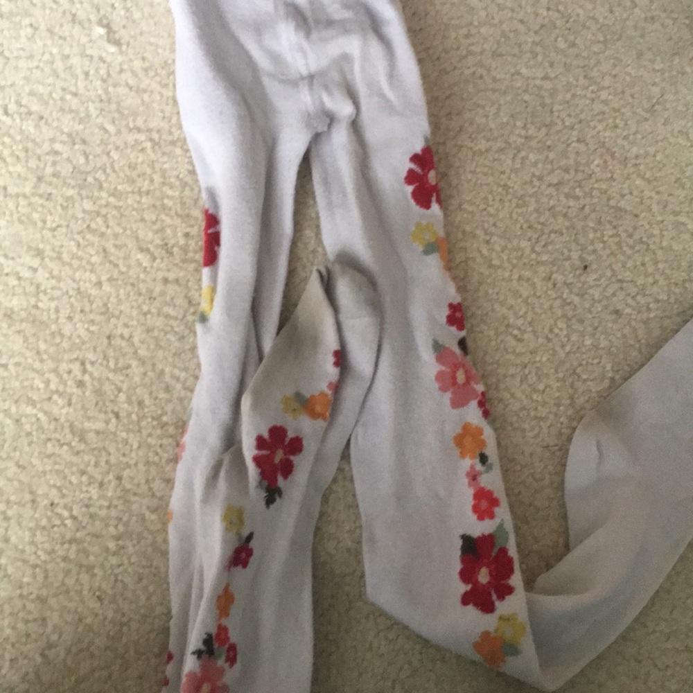 White Tights with cute flowers!!